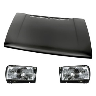 Replacement - 3-Piece Kit (Driver and Passenger Side Headlights, Hood Panel) (Standard Line)