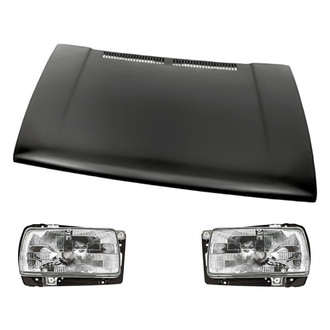 Replacement - 3-Piece Kit (Driver and Passenger Side Headlights, Hood Panel) (Standard Line)
