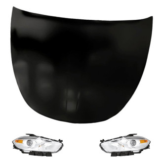 Replacement - 3-Piece Kit (Driver and Passenger Side Headlights, Hood Panel) (Standard Line)