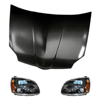 Replacement - 3-Piece Kit (Driver and Passenger Side Headlights, Hood Panel) (Standard Line)