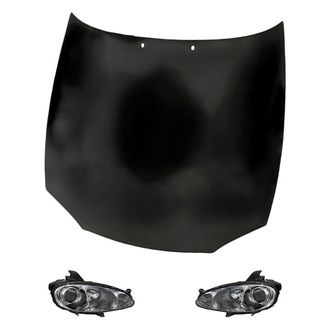 Replacement - 3-Piece Kit (Driver and Passenger Side Headlights, Hood Panel) (Standard Line)