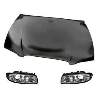 Replacement - 3-Piece Kit (Driver and Passenger Side Headlights, Hood Panel) (Standard Line)