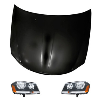 Replacement - 3-Piece Kit (Driver and Passenger Side Headlights, Hood Panel) (Standard Line)