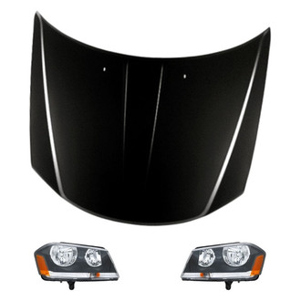Replacement - 3-Piece Kit (Driver and Passenger Side Headlights, Hood Panel) (Standard Line)