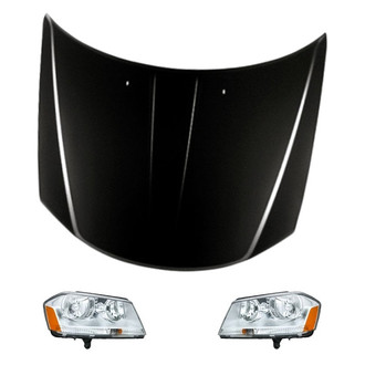 Replacement - 3-Piece Kit (Driver and Passenger Side Headlights, Hood Panel) (Standard Line)