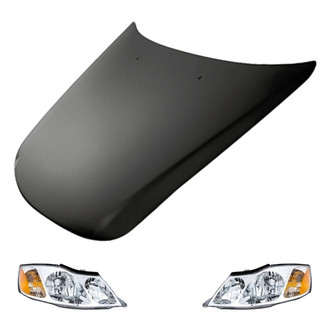 Replacement BNDL-279690 - 3-Piece Kit (Driver and Passenger Side Headlights, Hood Panel) (Standard Line)