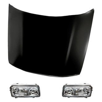 Replacement - 3-Piece Kit (Driver and Passenger Side Headlights, Hood Panel) (Standard Line)