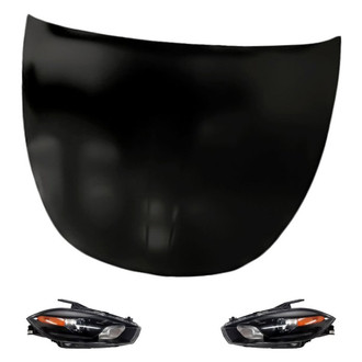 Replacement - 3-Piece Kit (Driver and Passenger Side Headlights, Hood Panel) (Standard Line)