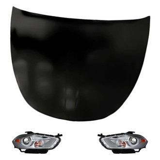 Replacement - 3-Piece Kit (Driver and Passenger Side Headlights, Hood Panel) (Standard Line)