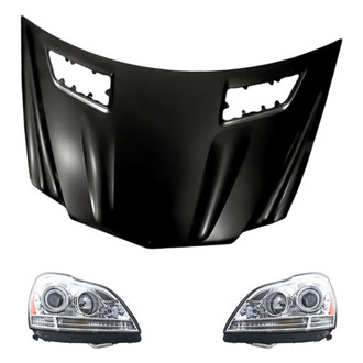 Replacement - 3-Piece Kit (Driver and Passenger Side Headlights, Hood Panel) (Standard Line)