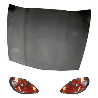 Replacement - 3-Piece Kit (Driver and Passenger Side Headlights, Hood Panel) (Standard Line)