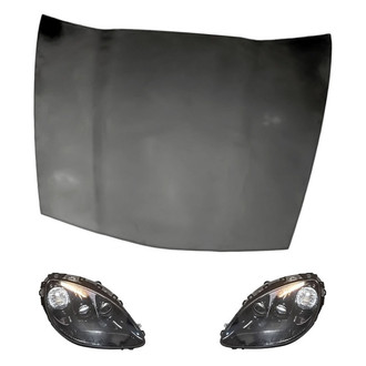 Replacement - 3-Piece Kit (Driver and Passenger Side Headlights, Hood Panel) (Standard Line)