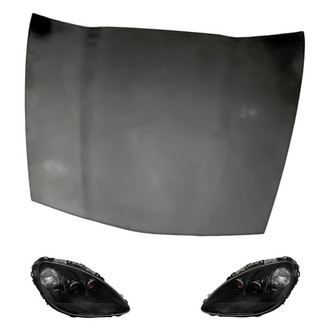Replacement - 3-Piece Kit (Driver and Passenger Side Headlights, Hood Panel) (Standard Line)