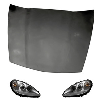Replacement - 3-Piece Kit (Driver and Passenger Side Headlights, Hood Panel) (Standard Line)
