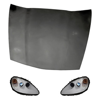 Replacement - 3-Piece Kit (Driver and Passenger Side Headlights, Hood Panel) (Standard Line)