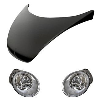 Replacement - 3-Piece Kit (Driver and Passenger Side Headlights, Hood Panel) (Standard Line)
