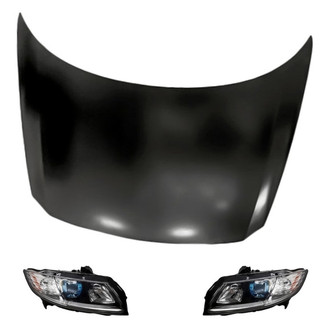 Replacement - 3-Piece Kit (Driver and Passenger Side Headlights, Hood Panel) (Standard Line)
