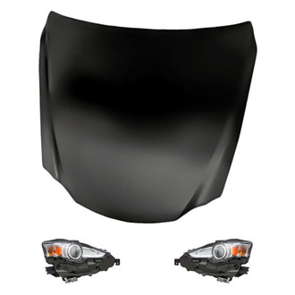 Replacement - 3-Piece Kit (Driver and Passenger Side Headlights, Hood Panel) (Standard Line)