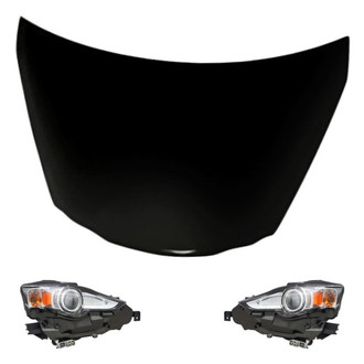 Replacement - 3-Piece Kit (Driver and Passenger Side Headlights, Hood Panel) (Standard Line)