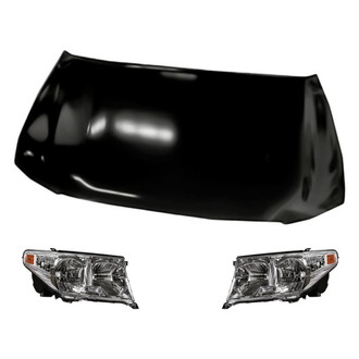 Replacement - 3-Piece Kit (Driver and Passenger Side Headlights, Hood Panel) (Standard Line)