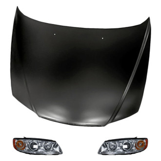 Replacement - 3-Piece Kit (Driver and Passenger Side Headlights, Hood Panel) (Standard Line)