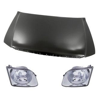 Replacement - 3-Piece Kit (Driver and Passenger Side Headlights, Hood Panel) (Standard Line)