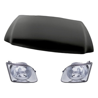 Replacement - 3-Piece Kit (Driver and Passenger Side Headlights, Hood Panel) (Standard Line)