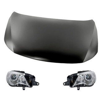 Replacement - 3-Piece Kit (Driver and Passenger Side Headlights, Hood Panel) (Standard Line)