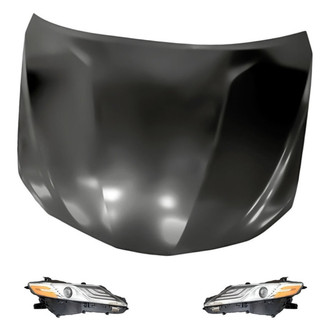 Replacement - 3-Piece Kit (Driver and Passenger Side Headlights, Hood Panel) (Standard Line)
