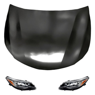 Replacement - 3-Piece Kit (Driver and Passenger Side Headlights, Hood Panel) (Standard Line)