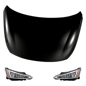 Replacement - 3-Piece Kit (Driver and Passenger Side Headlights, Hood Panel) (Standard Line)