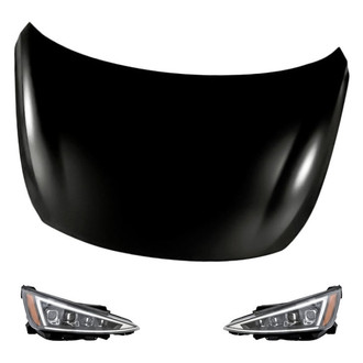 Replacement - 3-Piece Kit (Driver and Passenger Side Headlights, Hood Panel) (Standard Line)