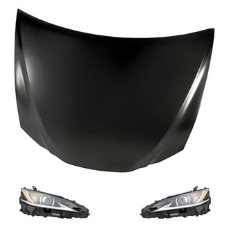 Replacement - 3-Piece Kit (Driver and Passenger Side Headlights, Hood Panel) (Standard Line)