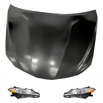 Replacement - 3-Piece Kit (Driver and Passenger Side Headlights, Hood Panel) (Standard Line)