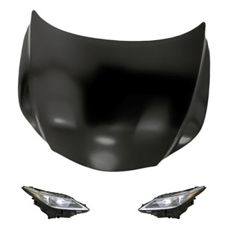 Replacement BNDL-279999 - 3-Piece Kit (Driver and Passenger Side Headlights, Hood Panel) (Standard Line)