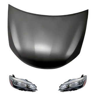 Replacement - 3-Piece Kit (Driver and Passenger Side Headlights, Hood Panel) (Standard Line)