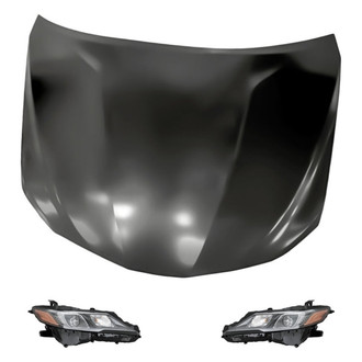 Replacement - 3-Piece Kit (Driver and Passenger Side Headlights, Hood Panel) (Standard Line)