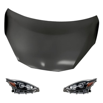 Replacement - 3-Piece Kit (Driver and Passenger Side Headlights, Hood Panel) (Standard Line)