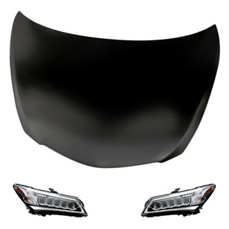 Replacement - 3-Piece Kit (Driver and Passenger Side Headlights, Hood Panel) (Standard Line)