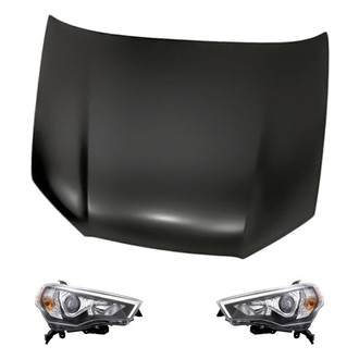 Replacement - 3-Piece Kit (Driver and Passenger Side Headlights, Hood Panel) (Standard Line)