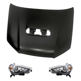 Replacement - 3-Piece Kit (Driver and Passenger Side Headlights, Hood Panel) (Standard Line)