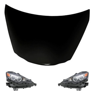 Replacement - 3-Piece Kit (Driver and Passenger Side Headlights, Hood Panel) (Standard Line)