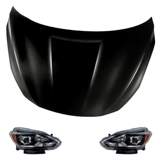 Replacement - 3-Piece Kit (Driver and Passenger Side Headlights, Hood Panel) (Standard Line)