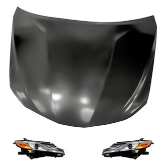 Replacement - 3-Piece Kit (Driver and Passenger Side Headlights, Hood Panel) (Standard Line)