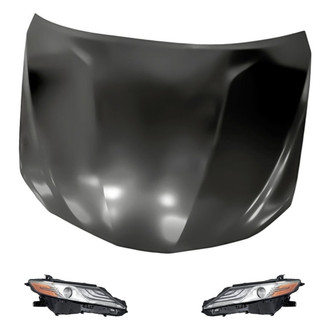 Replacement - 3-Piece Kit (Driver and Passenger Side Headlights, Hood Panel) (Standard Line)