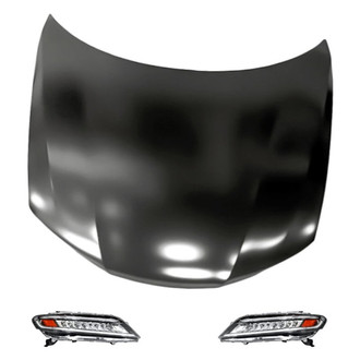 Replacement - 3-Piece Kit (Driver and Passenger Side Headlights, Hood Panel) (Standard Line)