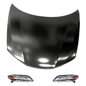 Replacement - 3-Piece Kit (Driver and Passenger Side Headlights, Hood Panel) (Standard Line)