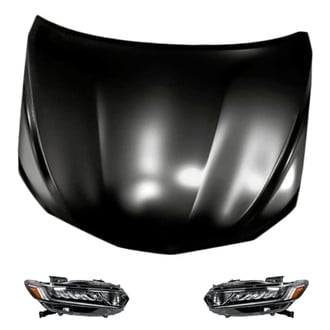 Replacement - 3-Piece Kit (Driver and Passenger Side Headlights, Hood Panel) (Standard Line)