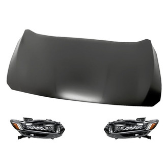 Replacement - 3-Piece Kit (Driver and Passenger Side Headlights, Hood Panel) (Standard Line)