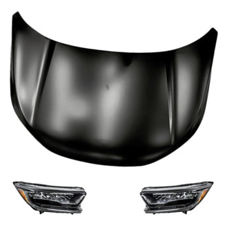 Replacement - 3-Piece Kit (Driver and Passenger Side Headlights, Hood Panel) (Standard Line)